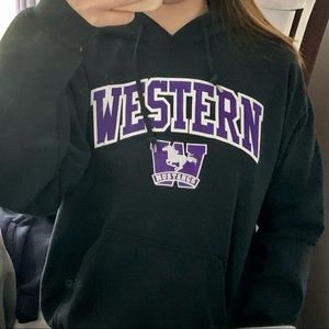 western university embroidered hoodie